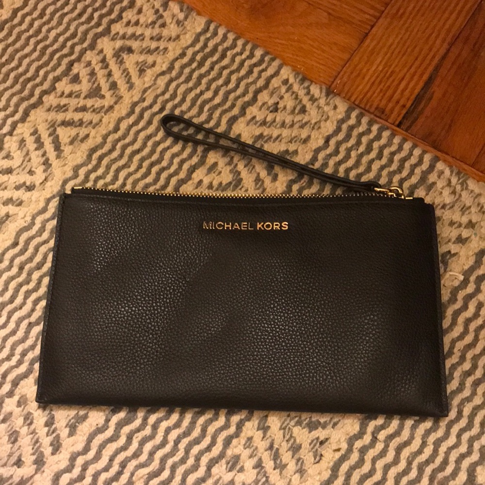 Never used Michael kors black wristlet